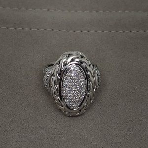 John Hardy 18K Chain Collection Diamond Ring Size7